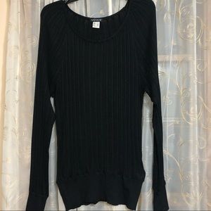 Venus Black Ribbed Knit Sweater